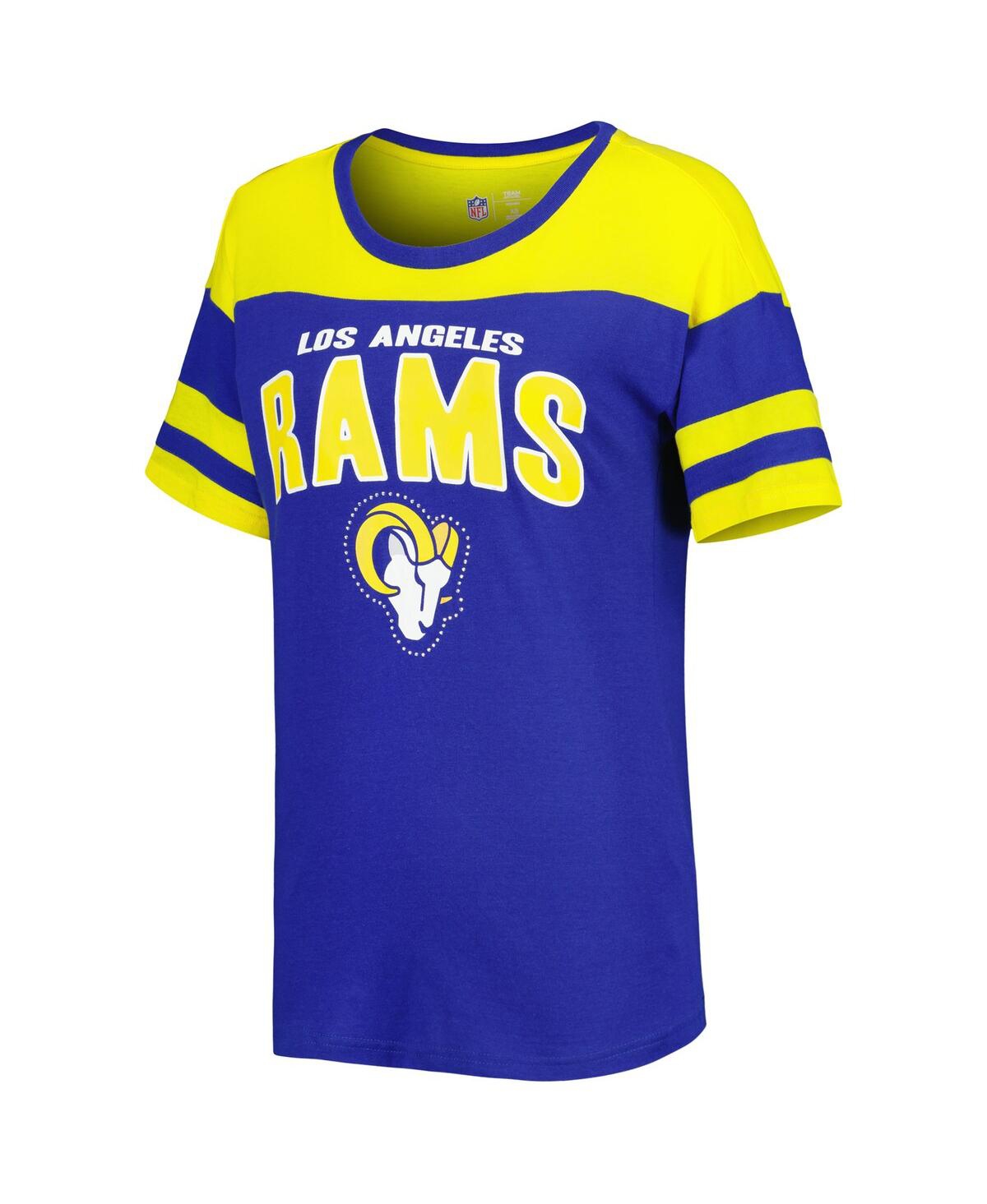 Shop G-iii 4her By Carl Banks Women's  Royal, Gold Los Angeles Rams Play The Ball T-shirt In Royal,gold