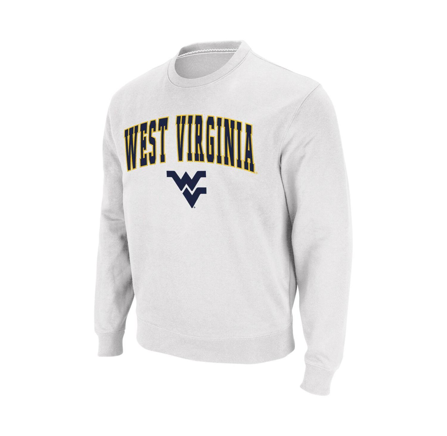 Men's West Virginia Mountaineers Arch and Logo Crew Neck Sweatshirt