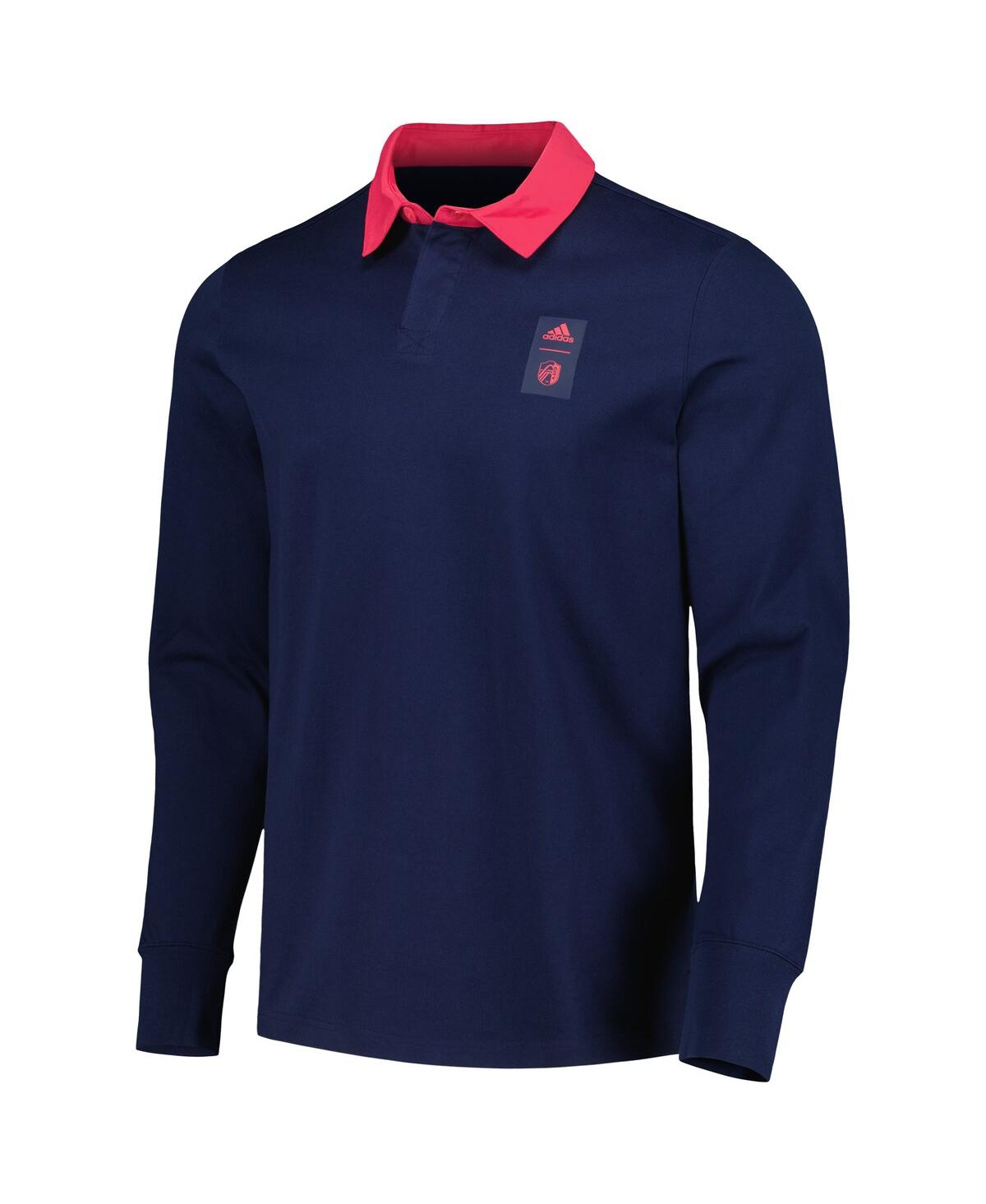 Shop Adidas Originals Men's Adidas 2023 Player Navy St. Louis City Sc Travel Long Sleeve Polo Shirt