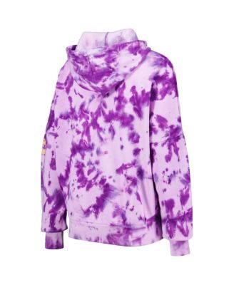 Women's Purple Los Angeles Lakers Brushed Cotton Tie-Dye Pullover Hoodie