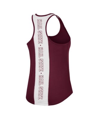 Women's Maroon Mississippi State Bulldogs 10 Days Racerback Scoop Neck Tank Top