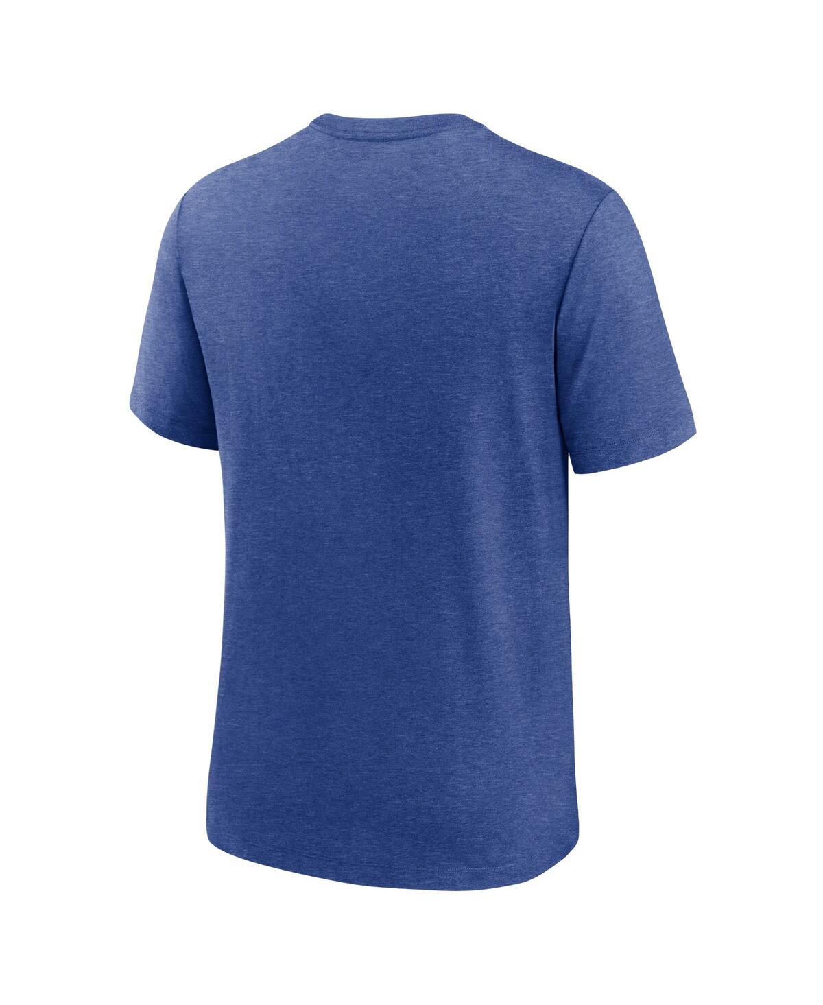 Shop Nike Men's  Heather Royal Chicago Cubs Rewind Review Slash Tri-blend T-shirt