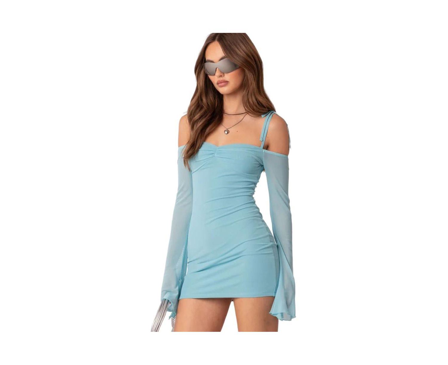 Women's Ariel Off Shoulder Mesh Mini Dress