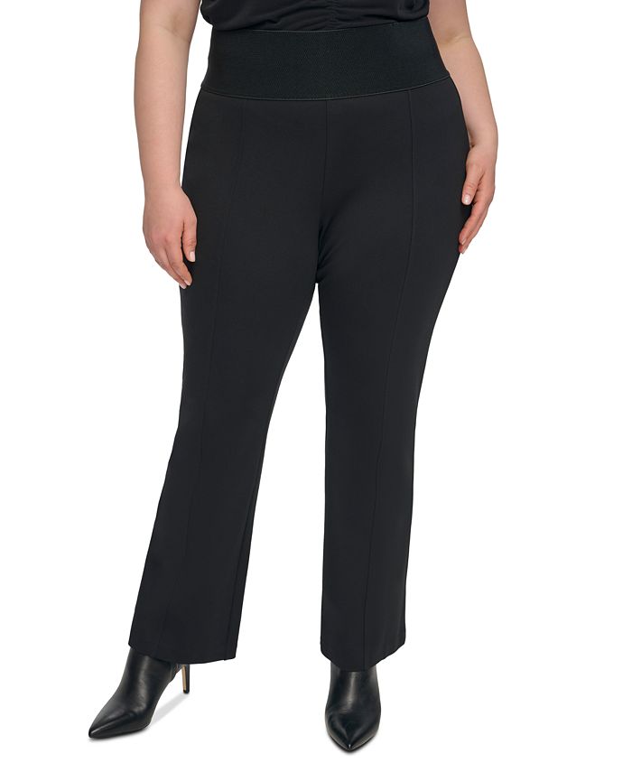 Calvin Klein Plus Size High-Rise Pull-On Pants - Macy's