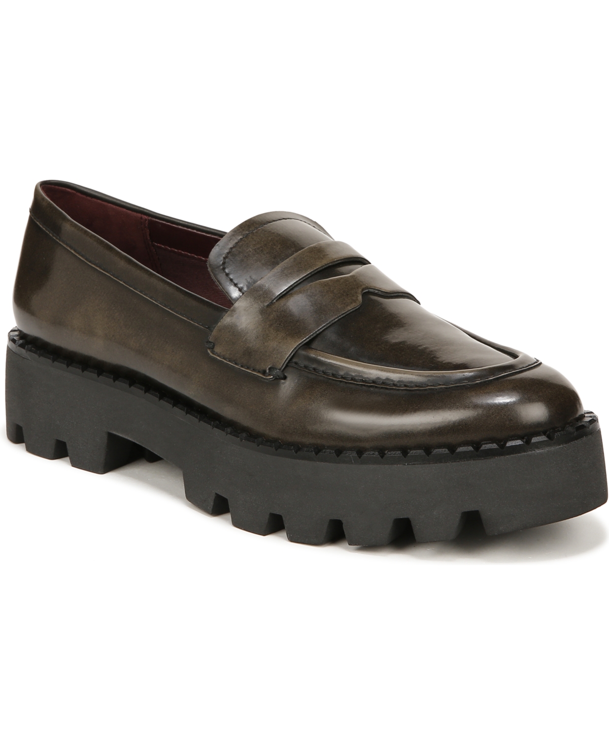 Franco Sarto Balin Platform Loafer In Smoke Grey Faux Leather