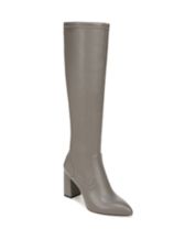 Gray leather knee high boots online