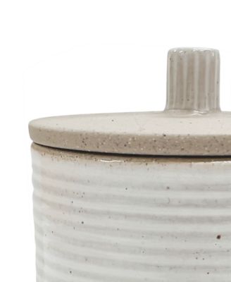 Drift Lines Textured Ribbed Ceramic Covered Jar