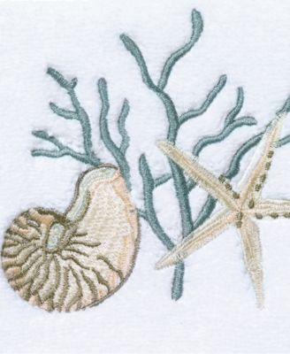 Coastal Terrazzo Embroidered Cotton Hand Towel, 16" x 30"