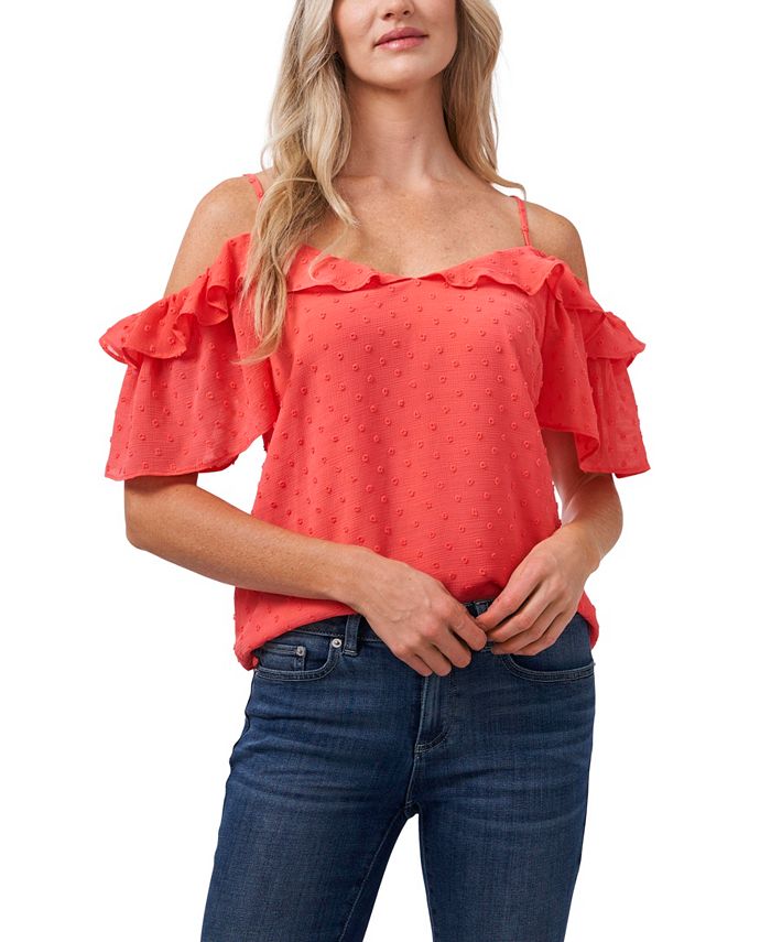Cold shoulder outlet flutter top