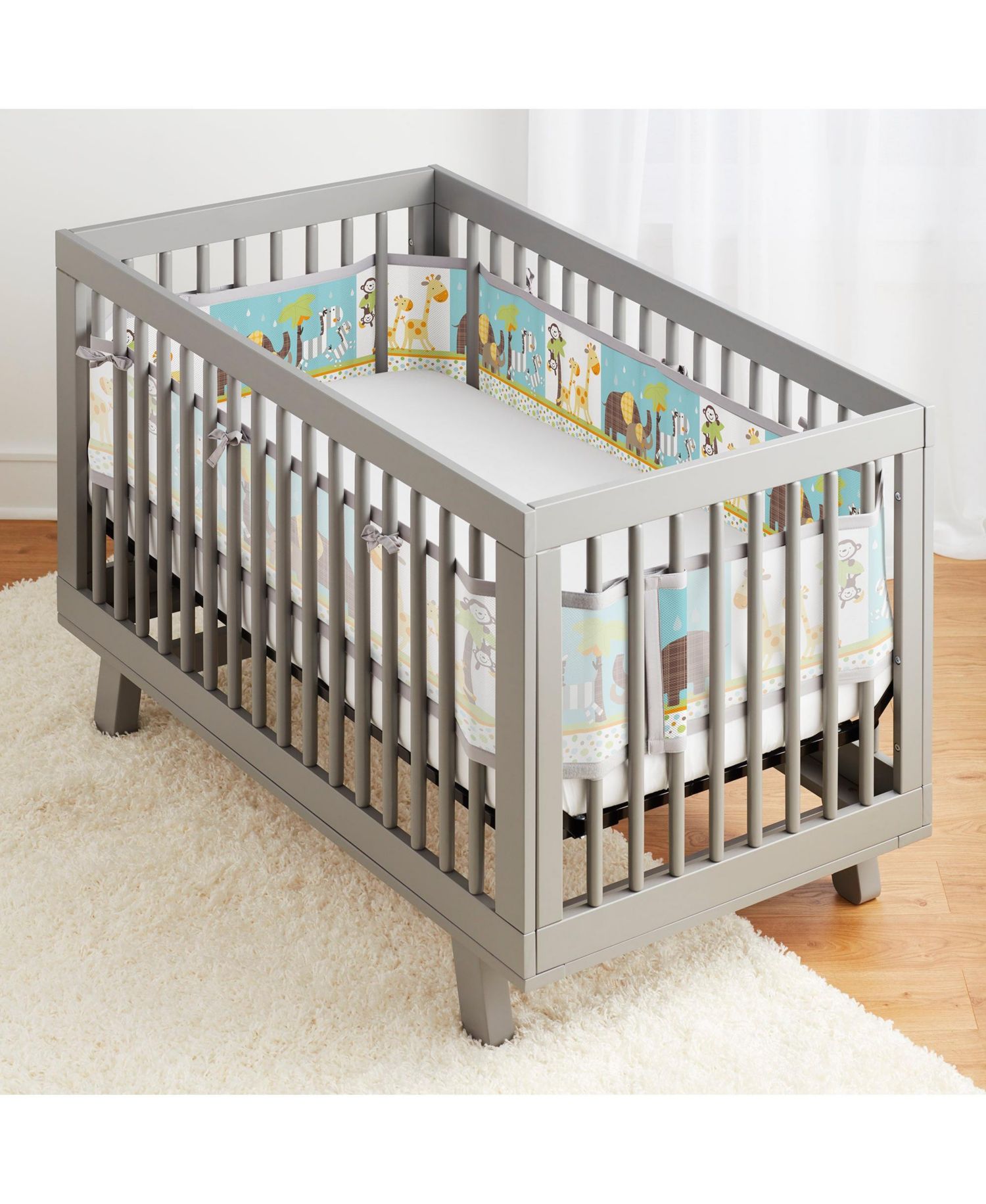 Breathable Mesh Liner for Full-Size Cribs, Classic 3mm Mesh (Size 4FS Covers 3 or 4 Sides)