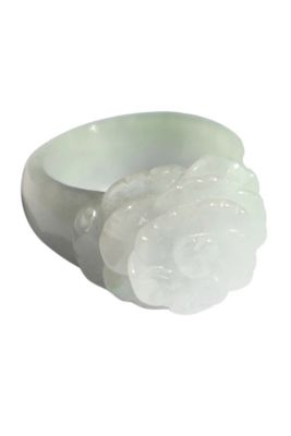 Rose Off-White Jade Ring - White 98$
