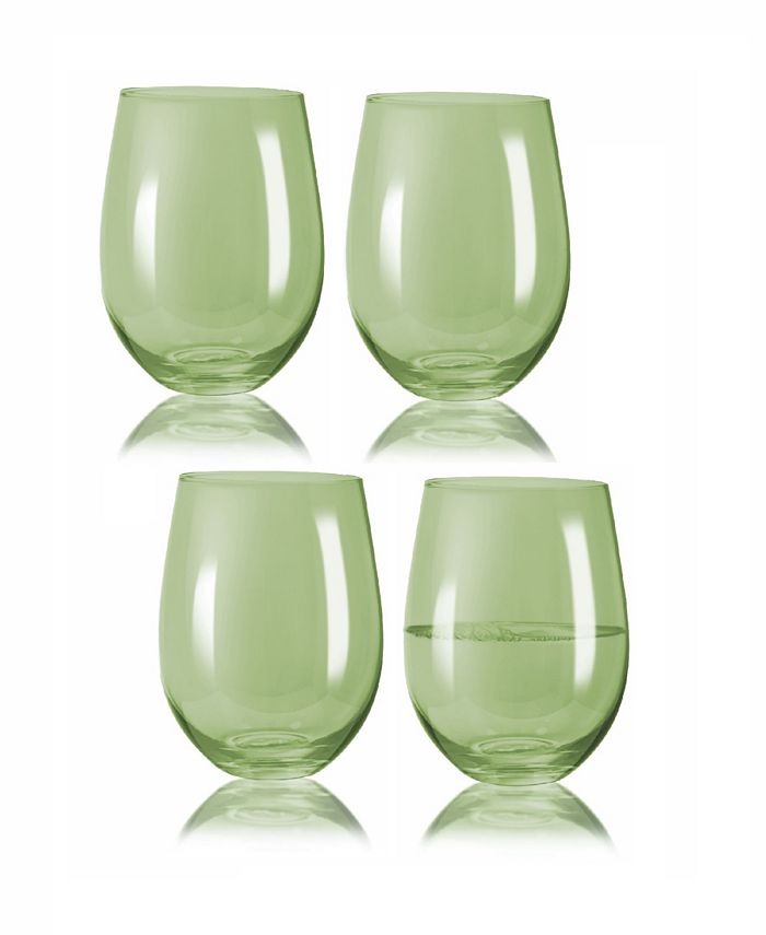 Qualia Glass Carnival Stemless Wine Glasses, 19 oz, Set of 4 Macy's