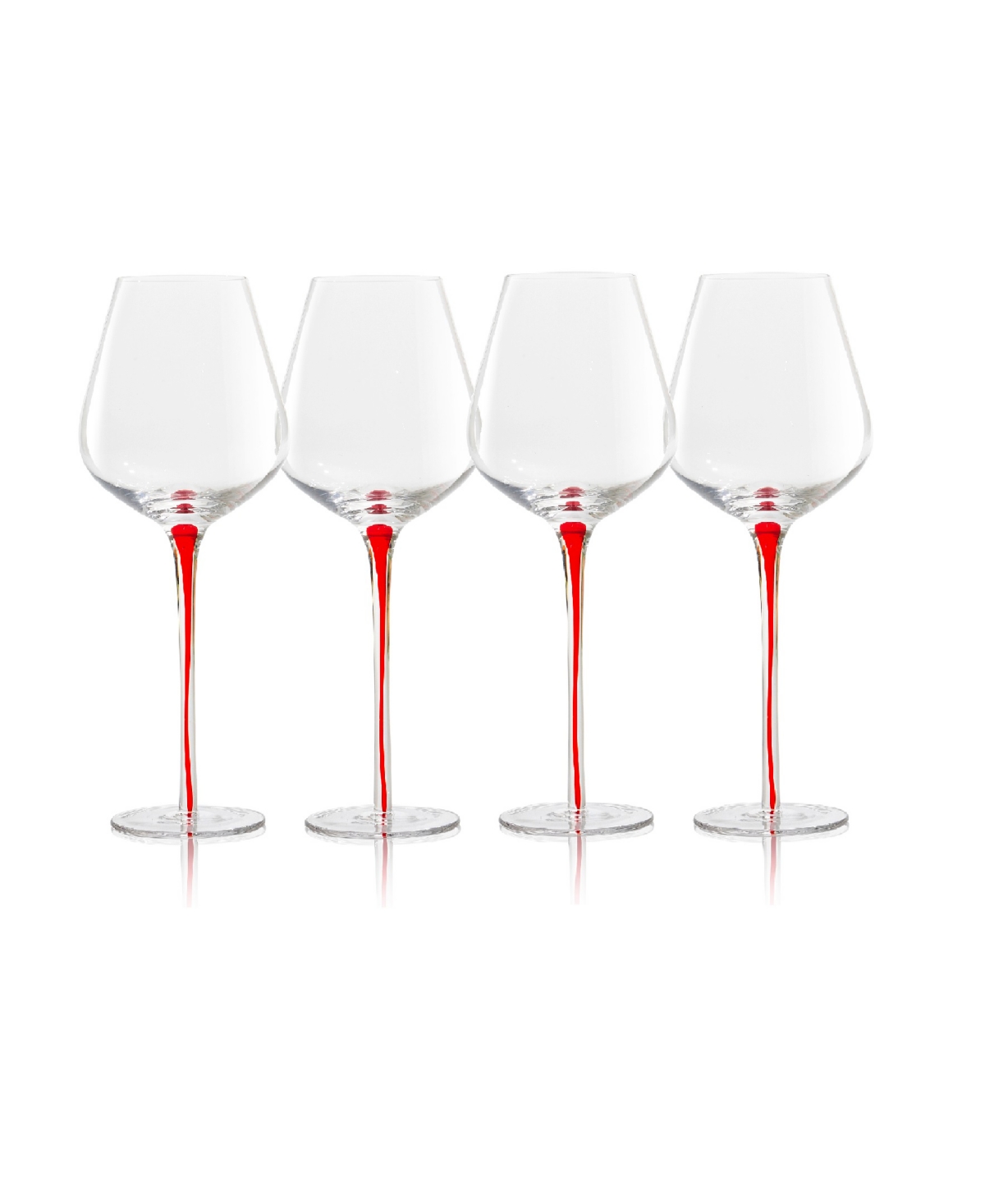 Qualia Glass Tempest Goblets, Set Of 4 In Clear,red