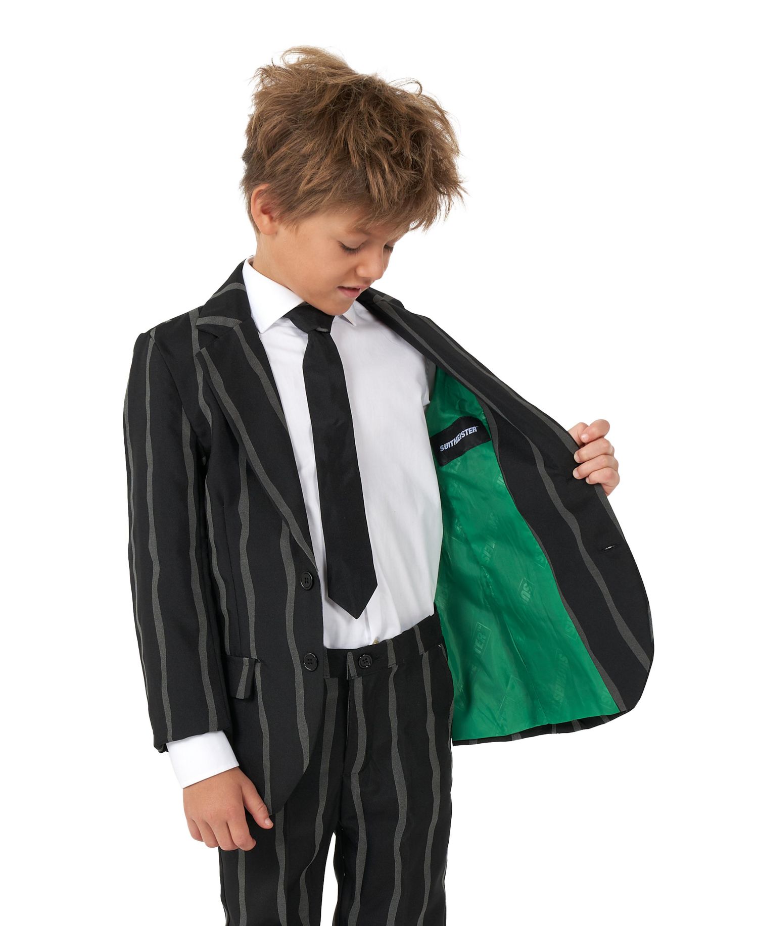 Big Boys Oversized Pinstripe Button Closure Suit Set