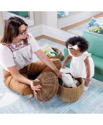 Kaplan Early Learning Acorn Washable Wicker Floor Basket