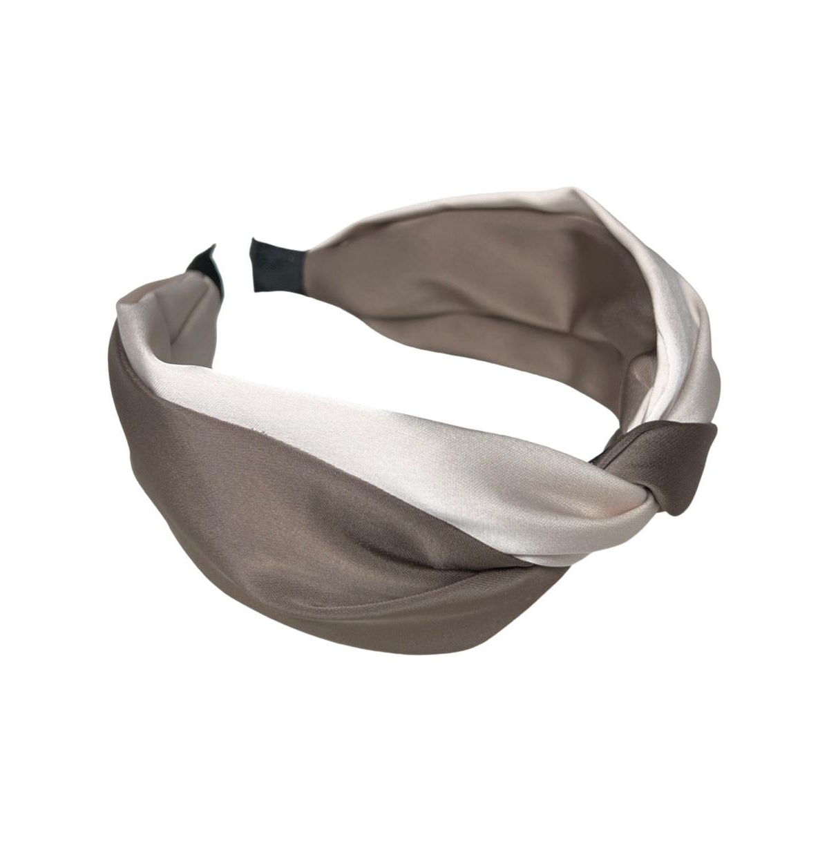 Women's Traditional Knot Headband - Neutral - Brown + white