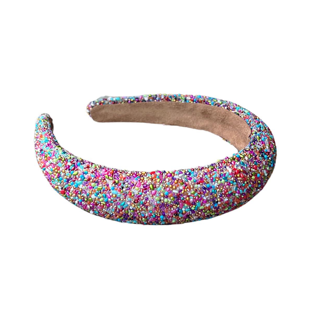 Women's Traditional Headband - Rainbow Dots - Multi