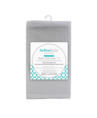 Halo Dream Inc AirflowBaby Breathable Mesh Liner for Full-Size Cribs 11H 28cm Essential 2mm Mesh Size 4FS Covers 3 or 4 Sides - Gray 40$
