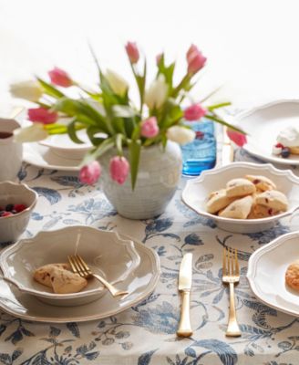 French Perle Bead Pasta Bowls, Set Of 4