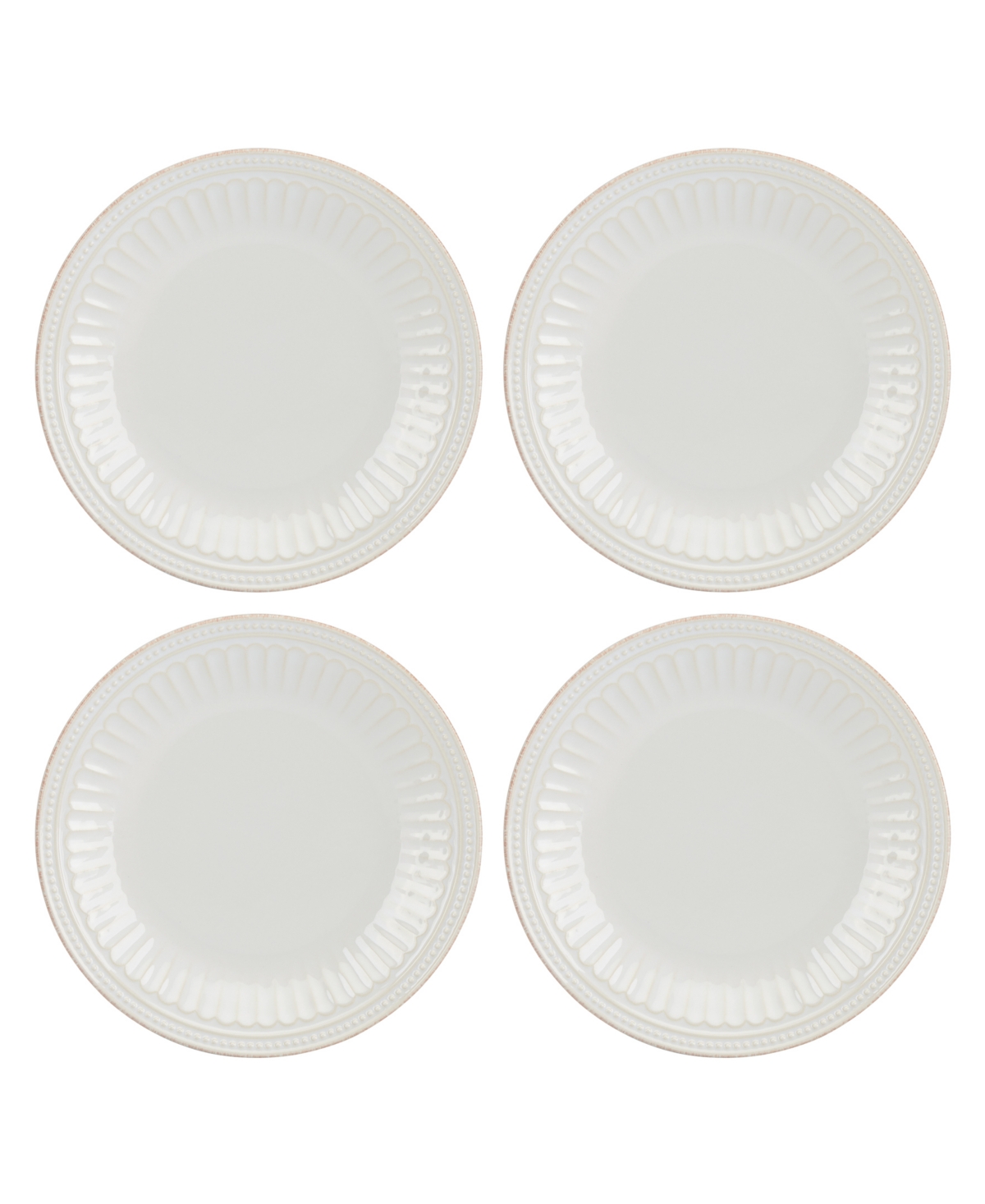 Lenox French Perle Groove 4-piece Accent Plates Set In White