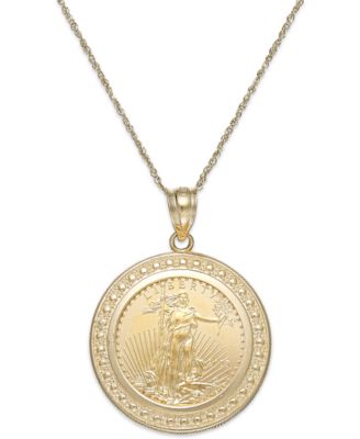 Macy's - Genuine Eagle Coin Pendant Necklace in 22k and 14k Gold