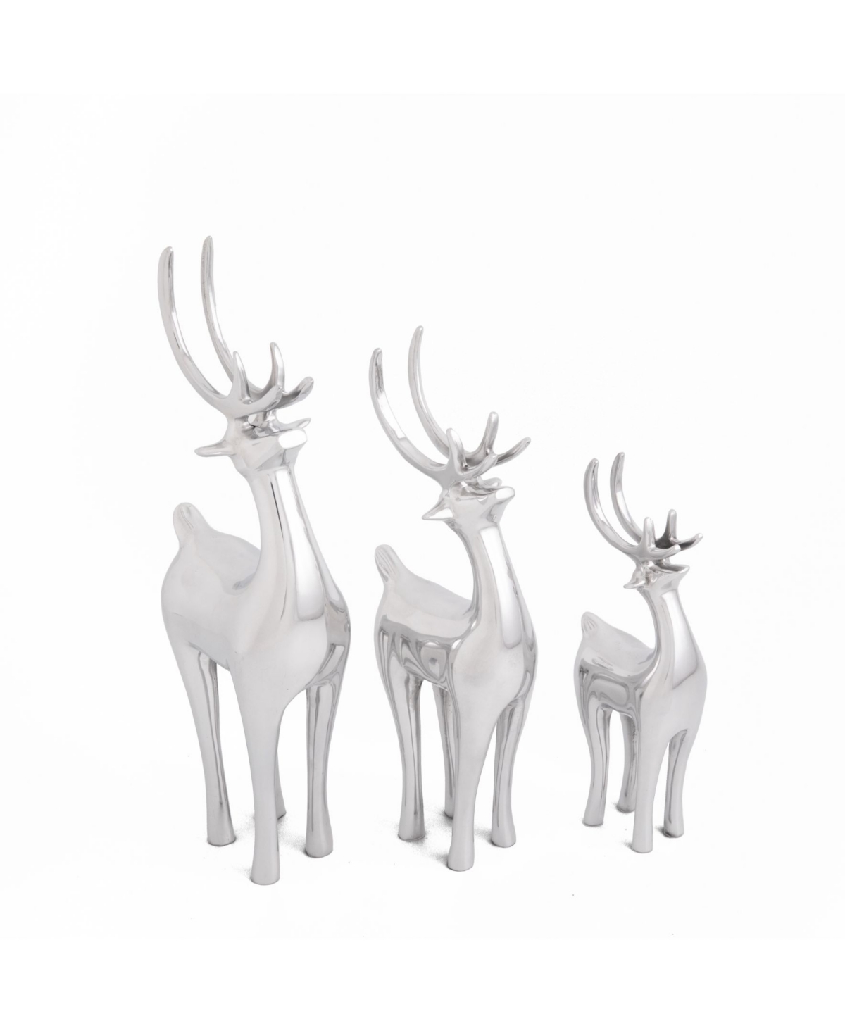 Vintage-Like Reindeer Set of 3 - Silver
