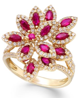 EFFY Collection - Ruby (1-3/8 ct. t.w.) and Diamond (5/8 ct. t.w.) Ring in 14k Gold