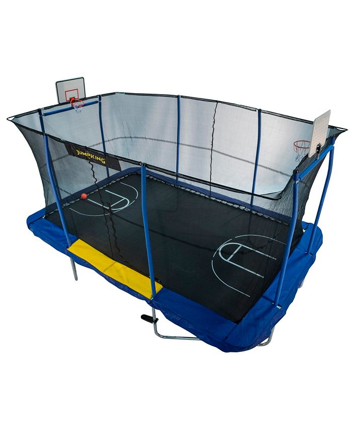 JumpKing 10' x 15' Rectangular Trampoline with Double Basketball Hoops