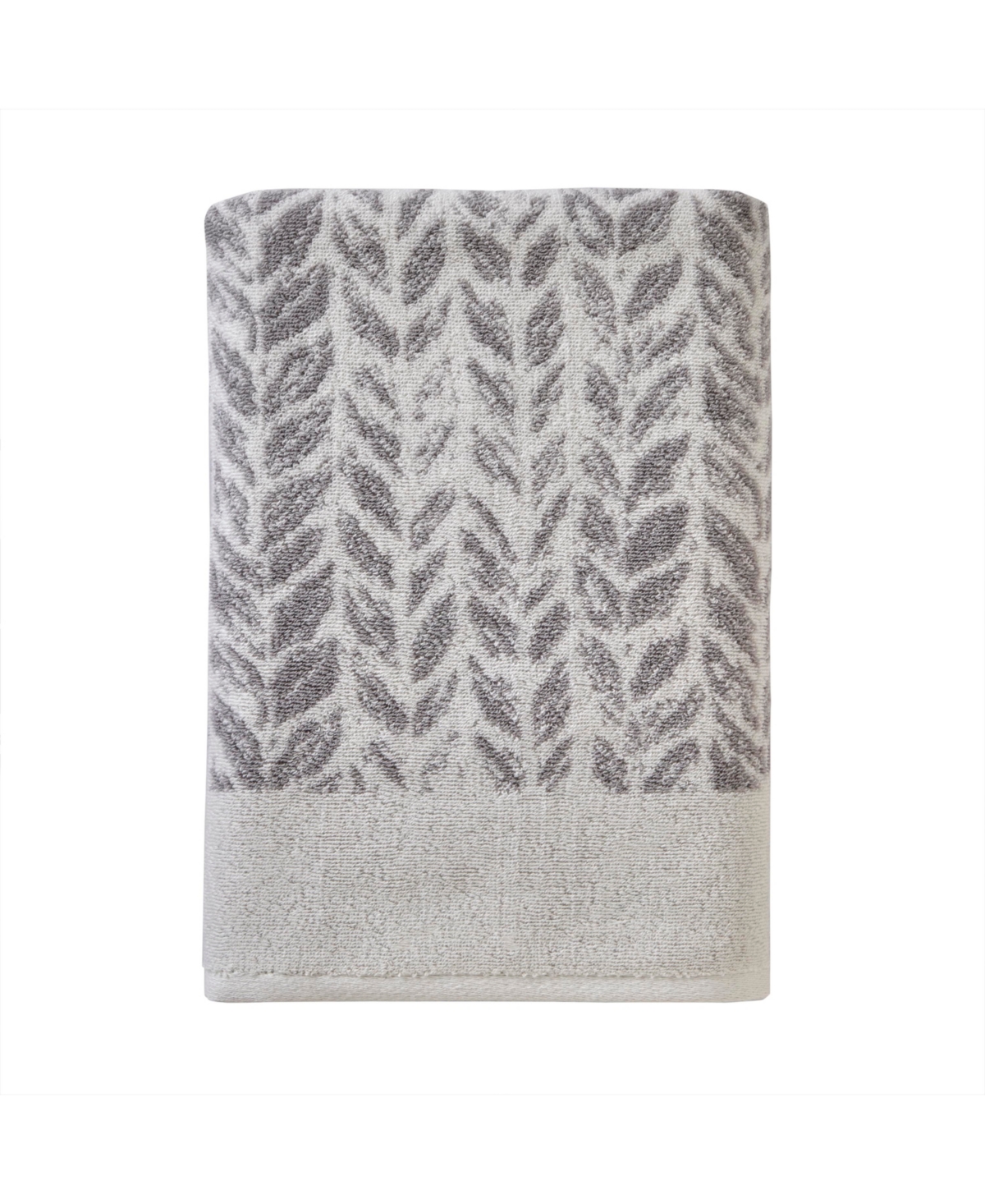 Skl Home Distressed Leaves Turkish Cotton Bath Towel, 54" X 28" In Gray
