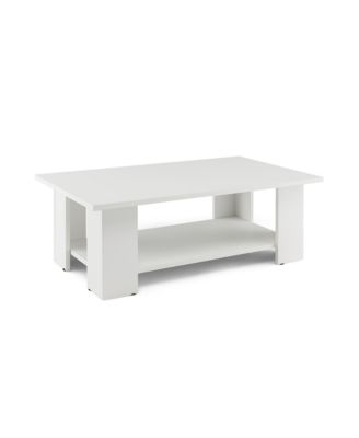 Coffee Table 2-Tier Modern Center Cocktail Table W/Storage Shelf