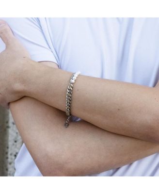 NOUR Pearl and Chain Bracelet