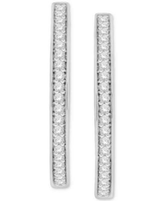 Diamond Small Hoop Earrings (1/4 ct. t.w.) in Sterling Silver, 0.94