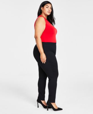 Plus Size Skinny Pull-On Ponte Pants, Created for Macy's