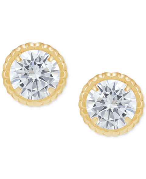 Детские Macy's Children's Cubic Zirconia Screw Back Stud Earrings in 14k Gold