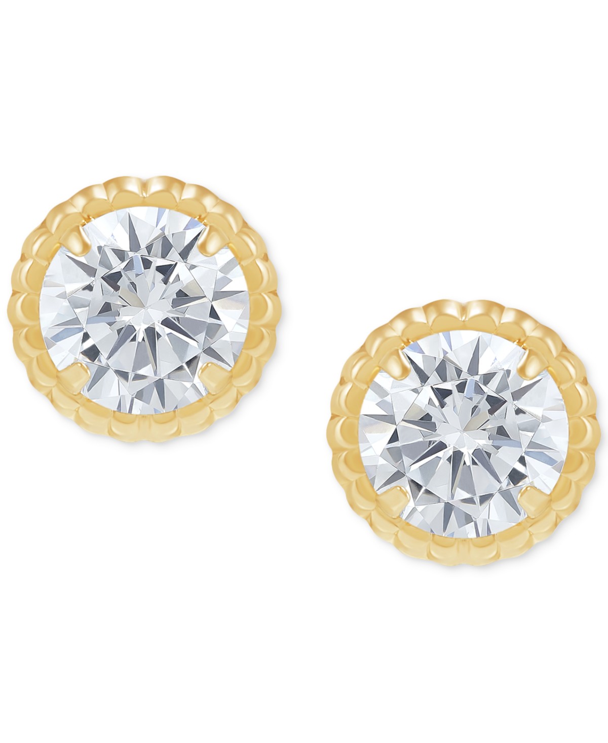 Детские Macy's Children's Cubic Zirconia Screw Back Stud Earrings in 14k Gold — фото 1