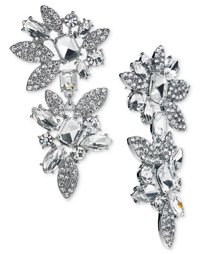 I.N.C. International Concepts Silver-Tone Crystal Petal Drop Earrings ...