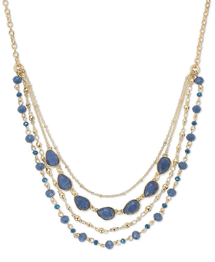 Style & Co Gold-Tone Mixed Stone & Bead Multi-Row Statement Necklace ...