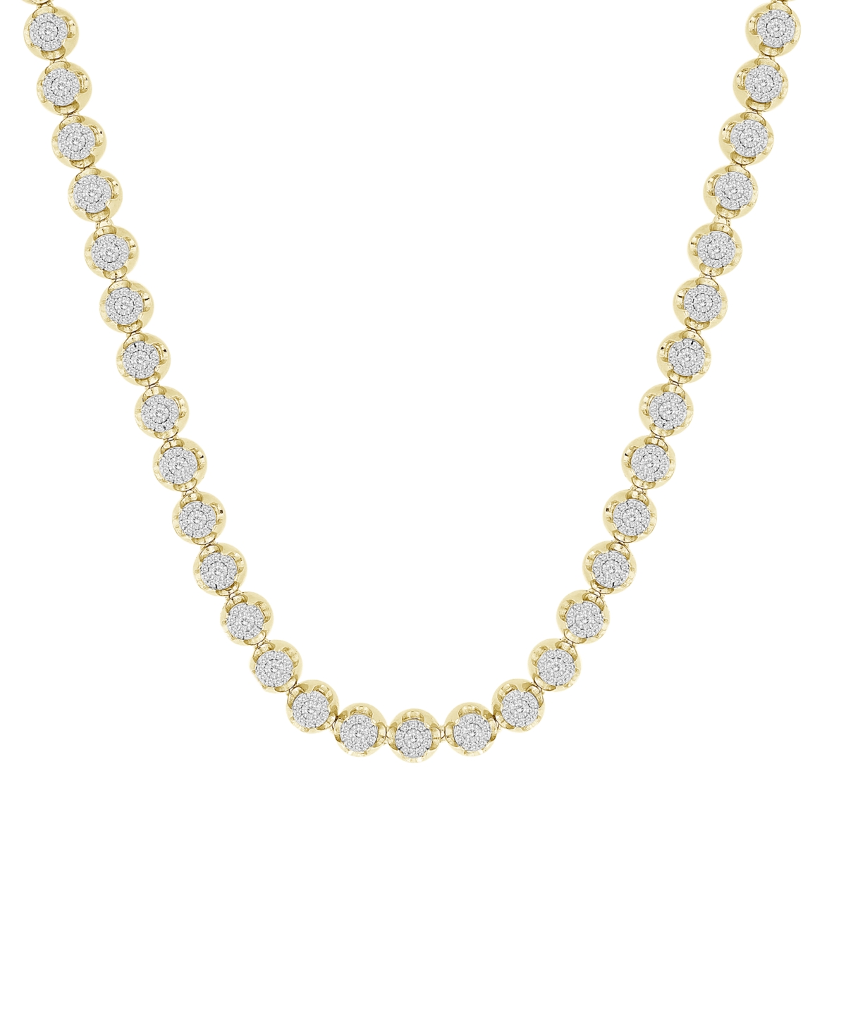 Macy's Men's Diamond 22" Tennis Necklace (2-1/2 Ct. T.w.) In 10k Gold In Yellow Gold