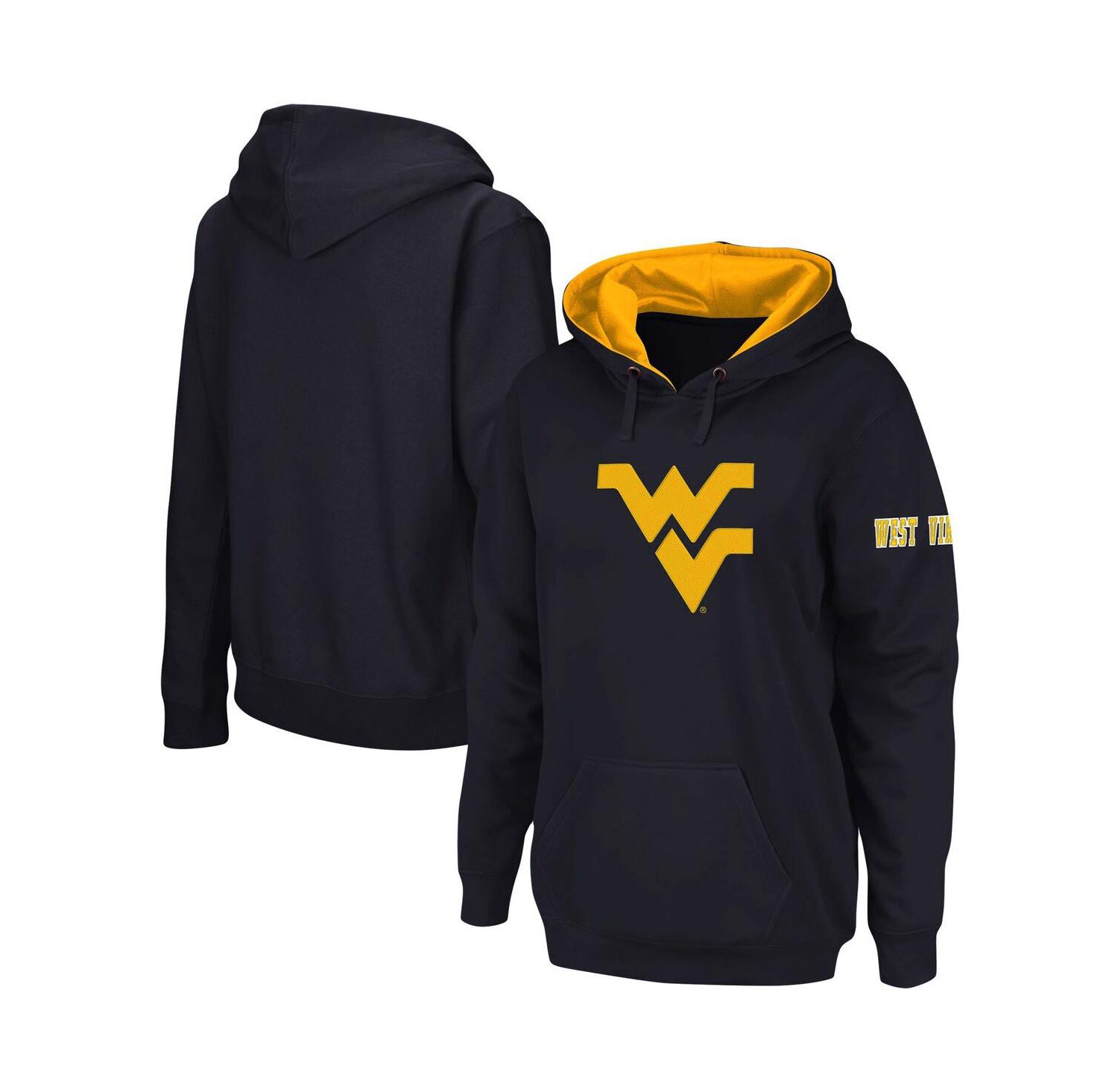 Women's Navy West Virginia Mountaineers Team Big Logo Pullover Hoodie