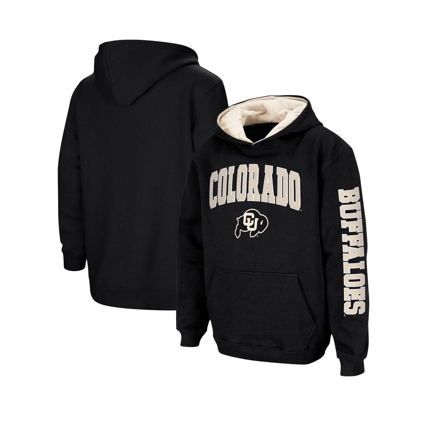 Big Boys Black Colorado Buffaloes 2-Hit Team Pullover Hoodie