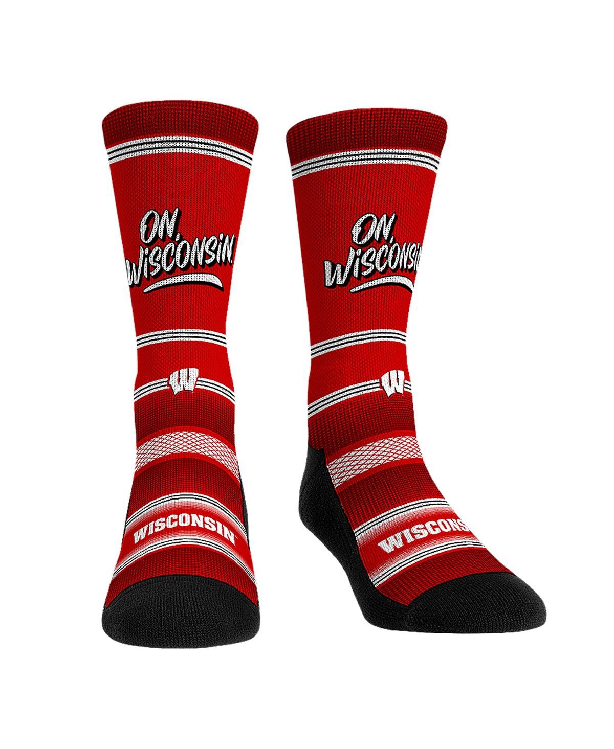 ROCK 'EM MEN'S AND WOMEN'S ROCK 'EM SOCKS WISCONSIN BADGERS TEAM SLOGAN CREW SOCKS