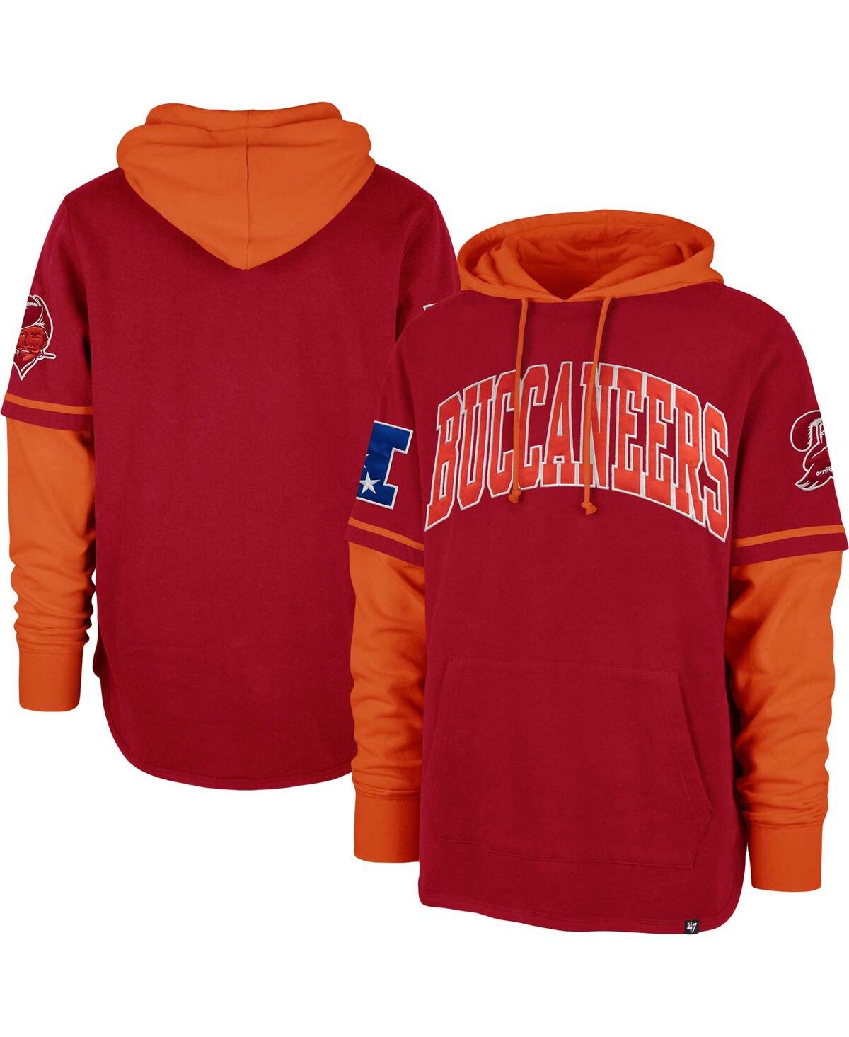 47 Brand Men's ' Red Tampa Bay Buccaneers Shortstop Pullover Hoodie