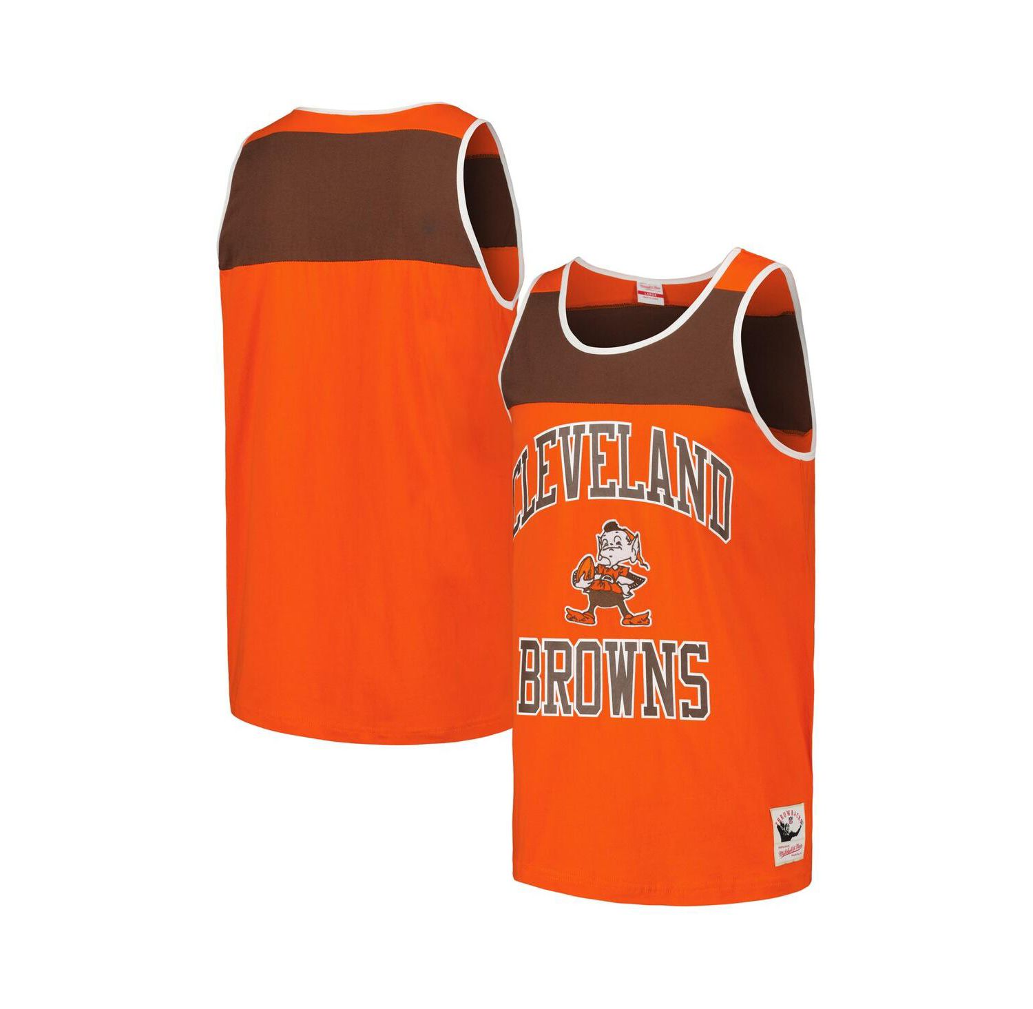 Men's Orange, Brown Cleveland Browns Heritage Colorblock Tank Top