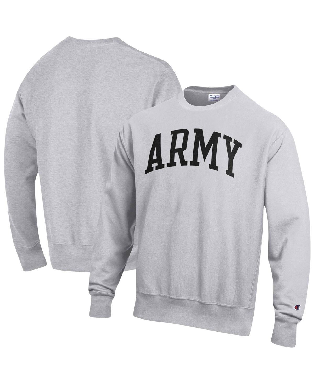 Shop Champion Men's  Heathered Gray Army Black Knights Arch Reverse Weave Pullover Sweatshirt In Heather Gray