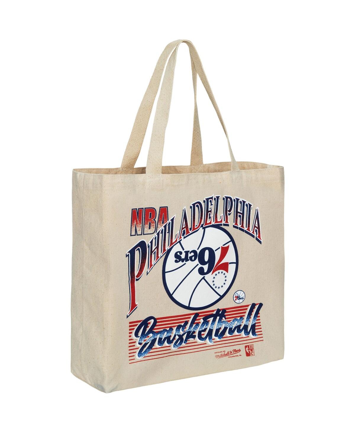 Mitchell & Ness Women's  Philadelphia 76ers Graphic Tote Bag In Cream