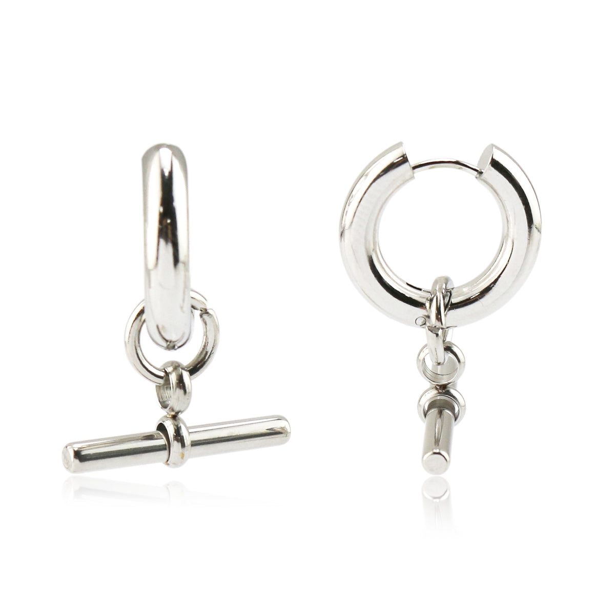 Blythe Toggle Earring Drop - Silver