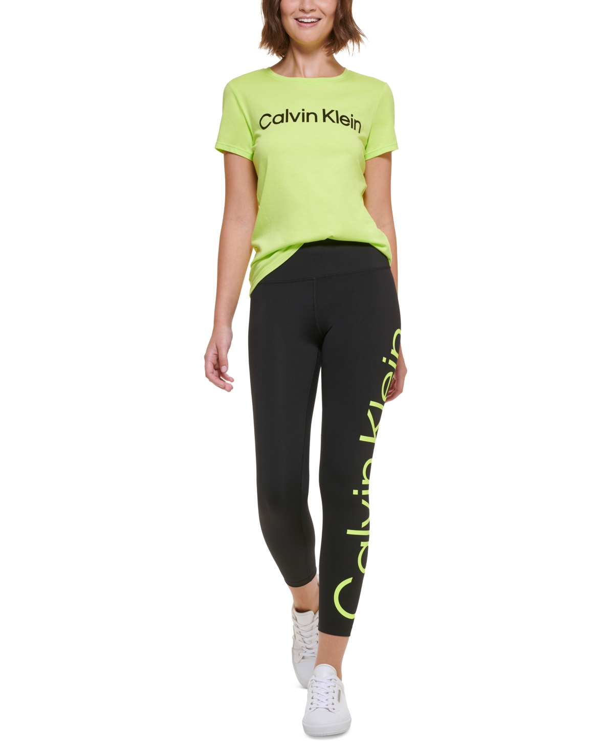 Calvin Klein Jumbo-Logo High-Waist Leggings - Macy's