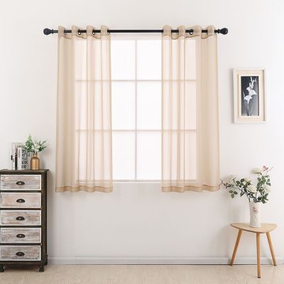 Montauk Accents 2 Piece Grommet Top Summery Sheer Voile Window Curtain Panels For Small/Short Windows