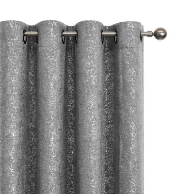 Montauk Accents 2 Piece Grommet Top Sparkly Metallic Light Filtering Window Curtains