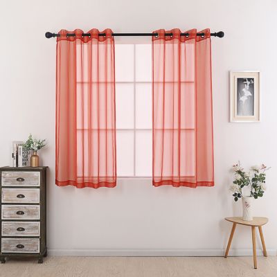 Montauk Accents 2 Piece Grommet Top Summery Sheer Voile Window Curtain Panels For Small/Short Windows